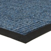 Modrá textilní venkovní čisticí vstupní rohož FLOMA Crossing - délka 45 cm, šířka 75 cm, výška 0,8 cm