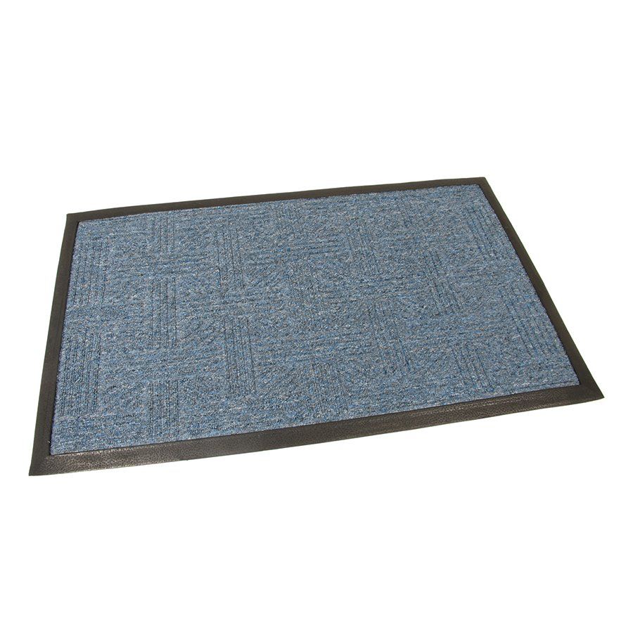 Modrá textilní venkovní čisticí vstupní rohož FLOMA Crossing - délka 45 cm, šířka 75 cm, výška 0,8 cm
