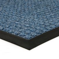 Modrá textilní venkovní čisticí vstupní rohož FLOMA Little Squares - délka 45 cm, šířka 75 cm, výška 1 cm