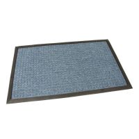 Modrá textilní venkovní čistící vstupní rohož FLOMA Little Squares - délka 45 cm, šířka 75 cm a výška 1 cm