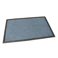 Modrá textilní venkovní čisticí vstupní rohož FLOMA Little Squares - délka 45 cm, šířka 75 cm, výška 1 cm