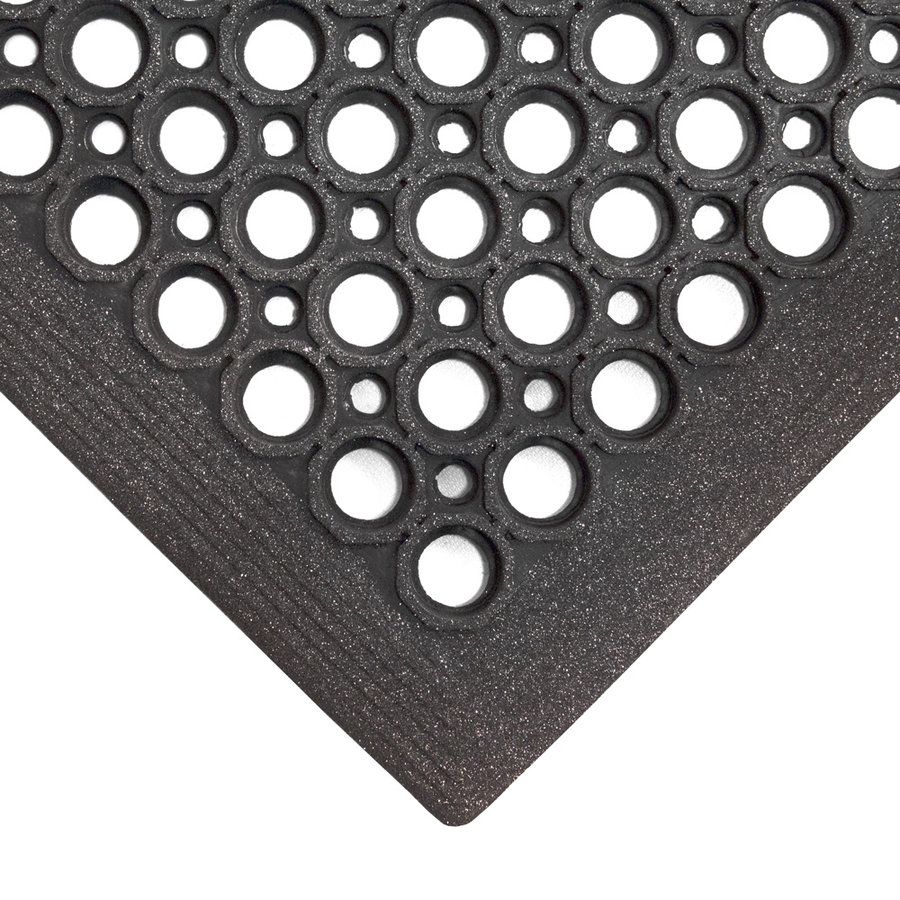 Černá gumová protiúnavová protiskluzová olejivzdorná rohož High-Duty Grit 100% nitril - délka 150 cm, šířka 90 cm, výška 1,3 cm F