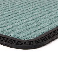 Zelená textilní venkovní čistící vstupní rohož FLOMA Stripes - délka 40 cm, šířka 60 cm a výška 0,8 cm