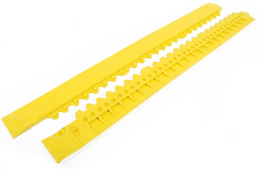 Žlutá gumová náběhová hrana "samec" (100% nitrilová pryž) pro rohože Fatigue - délka 100 cm a šířka 7,5 cm