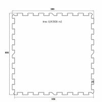 Černá gumová extrémně zátěžová modulová podlahová deska (puzzle - okraj) FLOMA Sandwich - délka 100 cm, šířka 100 cm, výška 2,6 cm