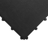 Černá gumová protiúnavová protiskluzová rohož Premium Fatigue - 50 x 50 x 2,4 cm
