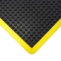 Černo-žlutá gumová protiúnavová rohož Bubble - 90 x 60 x 1,4 cm