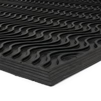 Gumová děrovaná čisticí vstupní rohož FLOMA Waves - délka 60 cm, šířka 90 cm, výška 1,5 cm