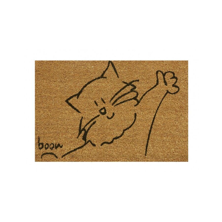 Kokosová čisticí venkovní vstupní rohož FLOMA Cat - délka 40 cm, šířka 60 cm, výška 1,4 cm