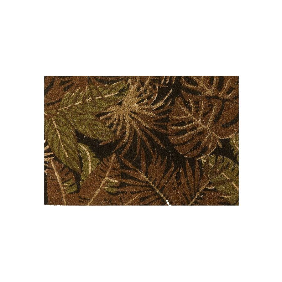 Kokosová čisticí venkovní vstupní rohož FLOMA Leaves - délka 40 cm, šířka 60 cm, výška 1,5 cm