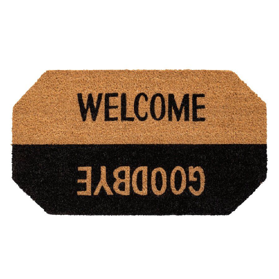 Kokosová vstupní rohož FLOMA Ruco Welcome - Goodbye - délka 40 cm, šířka 70 cm, výška 1,5 cm