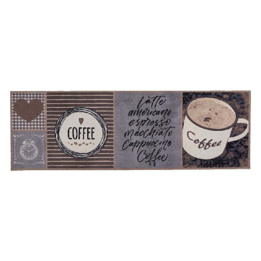 Pratelný koberec do kuchyně FLOMA Coffee - délka 50 cm, šířka 150 cm, výška 0,5 cm