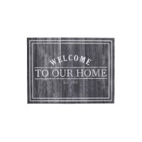 Šedá vnitřní čistící vstupní rohož FLOMA Welcome to our home - 45 x 65 x 1 cm