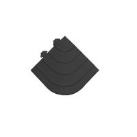 Černá gumová rohová náběhová hrana pro rohože Premium Fatigue - délka 15 cm, šířka 15 cm, výška 2,4 cm