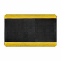 Černo-žlutá gumová protiúnavová laminovaná rohož - délka 90 cm, šířka 60 cm, výška 1,5 cm F