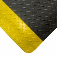 Černo-žlutá gumová protiúnavová laminovaná rohož - délka 90 cm, šířka 60 cm, výška 1,5 cm F