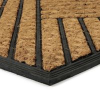 Kokosová čisticí venkovní vstupní rohož FLOMA Rectangle - Stripes - délka 40 cm, šířka 60 cm, výška 0,8 cm