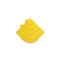 Žlutá gumová rohová náběhová hrana pro rohože Premium Fatigue - 15 x 15 x 2,4 cm
