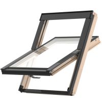 Střešní okno KEYLITE EASY BW ATG 01 kyvné 55x78 cm dřevo lak 3-sklo ATG Ug = 0,8W/m²K