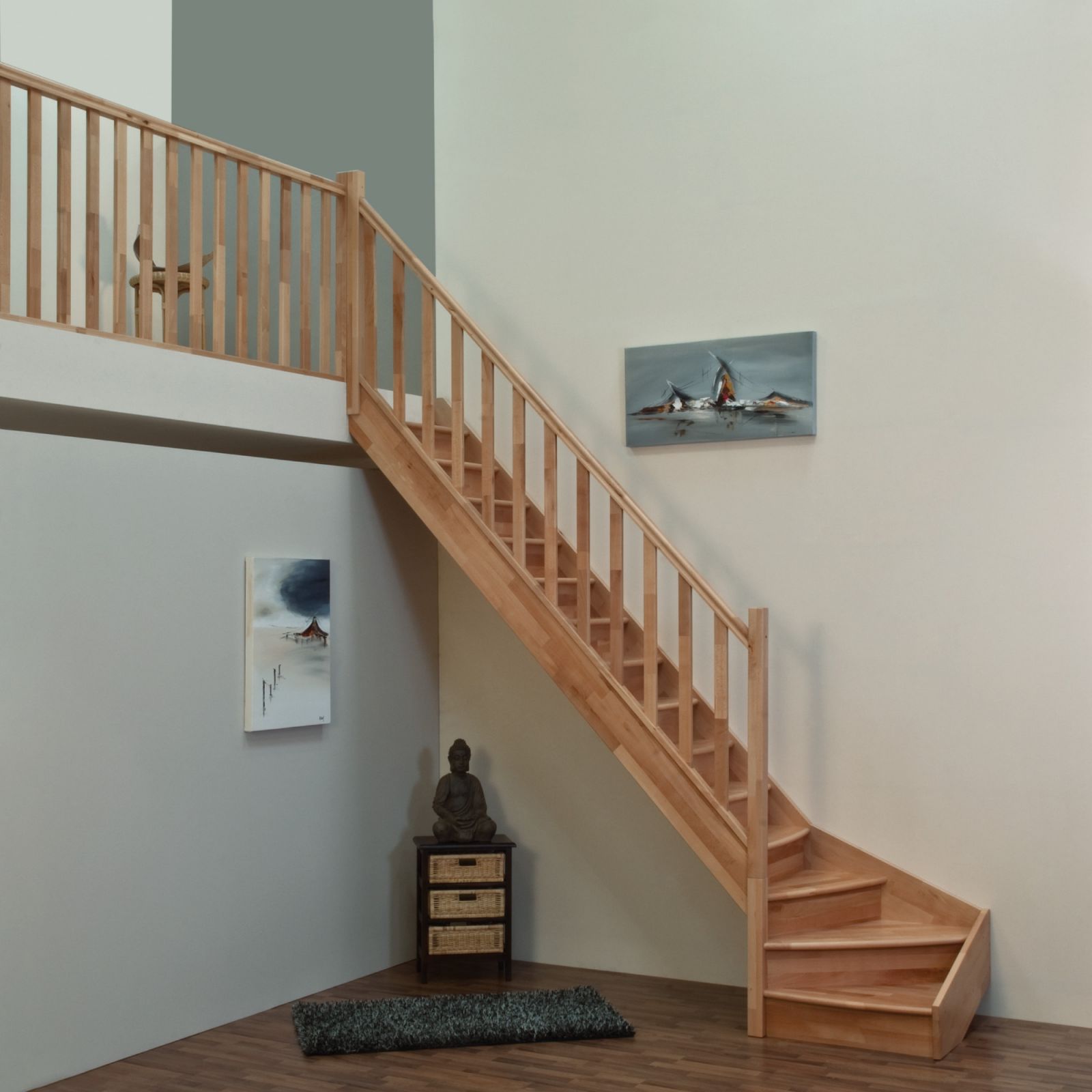 Bukové schodiště Home pravé 300 cm Minka