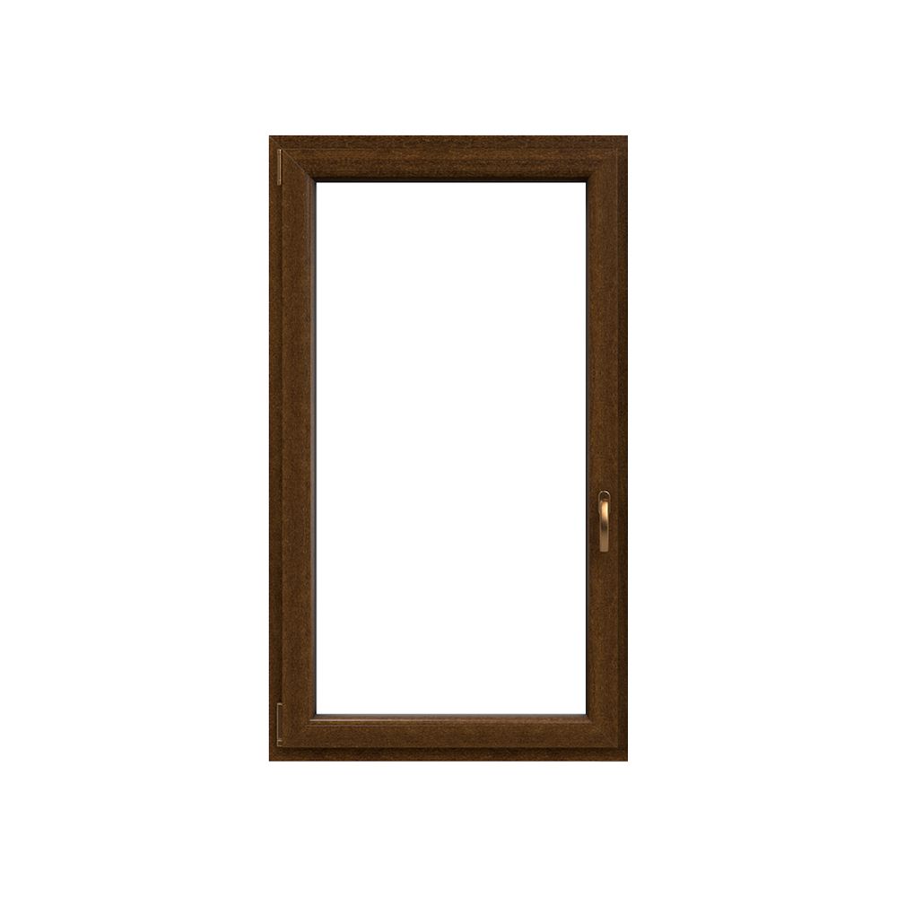 Okno plastové EKOSUN 6 bílé/tmavý dub, OS1A 120x120 P, dvojskl, 6kom/81mm (vč.klik Eko-Okna