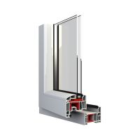 Okno plastové EKOSUN 6 bílé/zl.dub, OS1A 60x90 P, dvojsklo, 6kom/81mm (vč. kliky) Eko-Okna