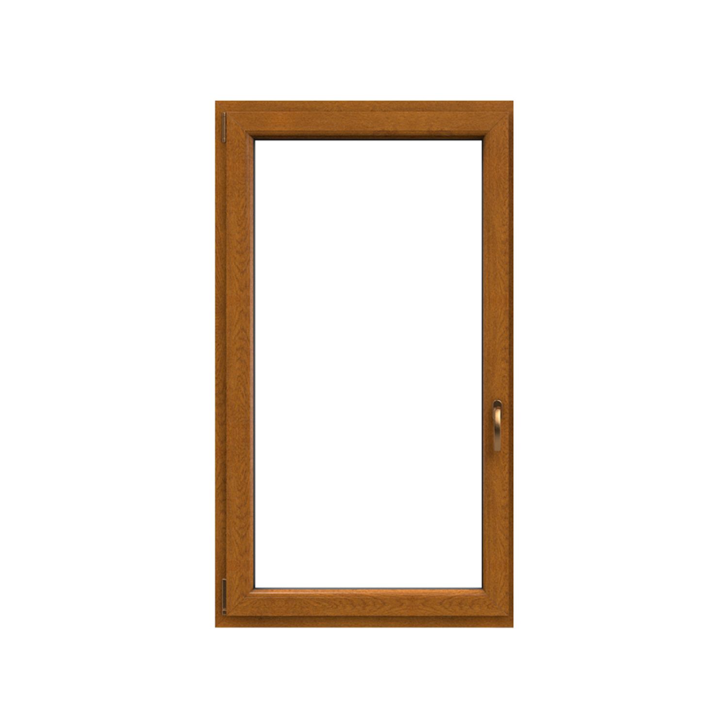 Okno plastové EKOSUN 6 bílé/zl.dub, OS1A 90x120 L, dvojsklo, 6kom/81mm (vč. kliky) Eko-Okna