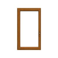 Okno plastové EKOSUN 6 bílé/zl.dub, OS1A 90x90 P, dvojsklo, 6kom/81mm (vč. kliky)