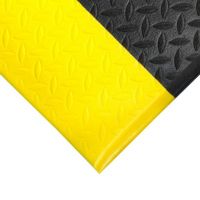 Černo-žlutá gumová protiskluzová protiúnavová průmyslová rohož - 90 x 60 x 0,9 cm