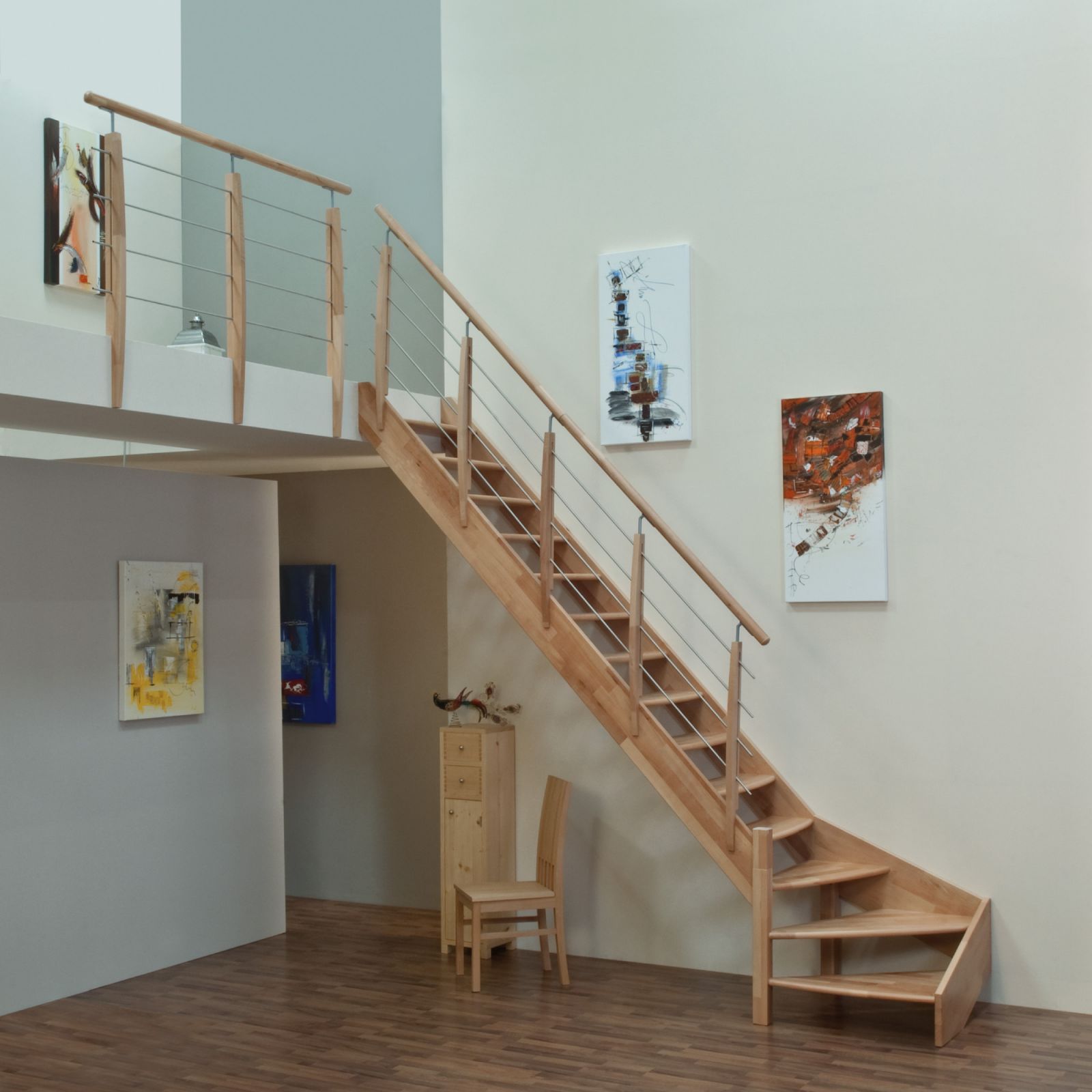 Bukové schodiště CLASSIC přímé 300 cm Minka