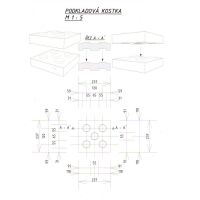 Černá plastová podkládací kostka "2 x 4 čepy" FLOMA RePVC - délka 47,6 cm, šířka 23,8 cm, výška 5,3 cm