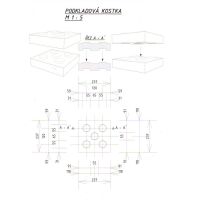 Černý plastový podkládací blok "hladká" FLOMA RePVC - délka 23,8 cm, šířka 23,8 cm, výška 5,3 cm