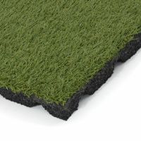 Gumová dopadová dlažba s umělým trávníkem FLOMA V25/R15 - délka 50 cm, šířka 50 cm a výška 2,5 cm