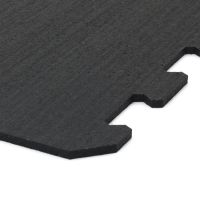 Černá gumová modulová puzzle dlažba (okraj) FLOMA FitFlo SF1050 - délka 50 cm, šířka 50 cm, výška 0,8 cm