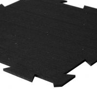 Černá gumová modulová puzzle dlažba (okraj) FLOMA IceFlo SF1100 - délka 100 cm, šířka 100 cm, výška 0,8 cm