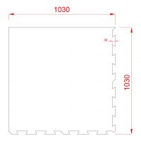 Černá gumová modulová puzzle dlažba (roh) FLOMA IceFlo SF1100 - délka 100 cm, šířka 100 cm a výška 1 cm