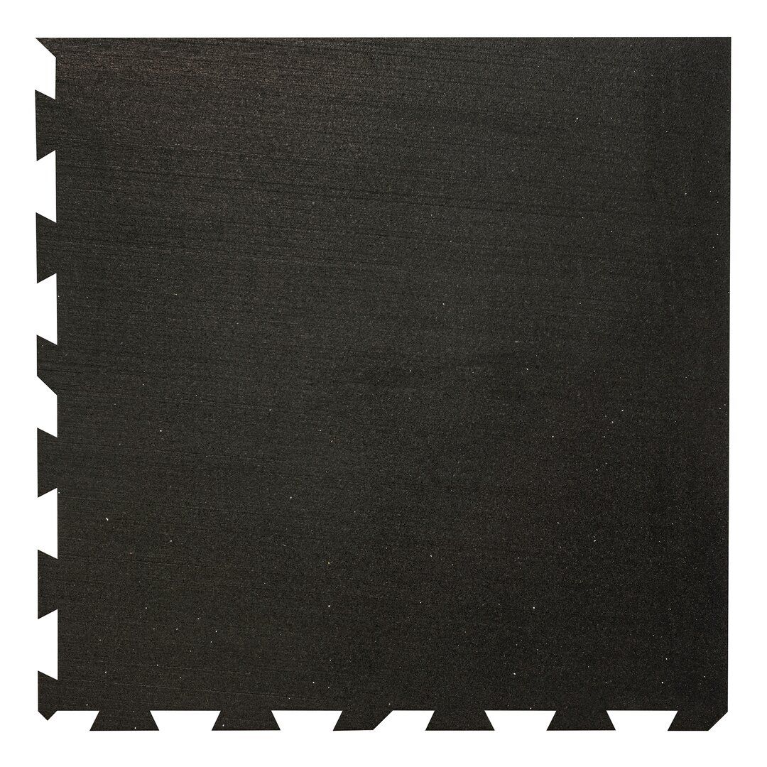 Černá gumová podlahová deska (puzzle - roh) FLOMA IceFlo SF1100 - délka 100 cm, šířka 100 cm, výška 0,8 cm
