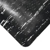 Černá gumová protiúnavová průmyslová rohož FLOMA Marble - 240 x 90 x 1,25 cm