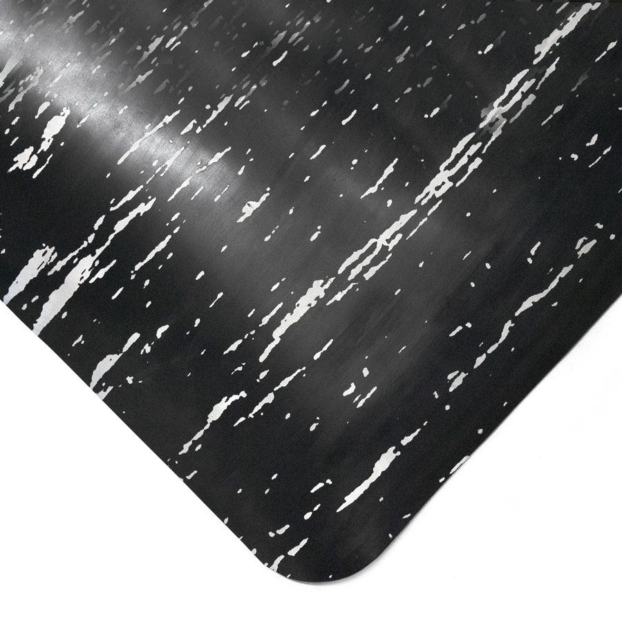 Černá gumová protiúnavová rohož FLOMA Marble - délka 240 cm, šířka 90 cm, výška 1,25 cm