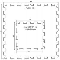 Černo-bílá gumová modulová puzzle dlažba (střed) FLOMA FitFlo SF1050 - délka 50 cm, šířka 50 cm, výška 0,8 cm