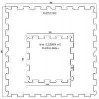 Černo-bílo-modrá gumová podlahová deska (puzzle - střed) FLOMA FitFlo SF1050 - délka 50 cm, šířka 50 cm, výška 0,8 cm