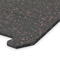 Černo-červená gumová modulová puzzle dlažba (roh) FLOMA FitFlo SF1050 - délka 50 cm, šířka 50 cm a výška 0,8 cm