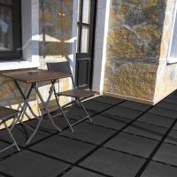 Černá plastová terasová dlažba FatraStep Slateris - délka 30 cm, šířka 30 cm, výška 1,3 cm - 9 ks