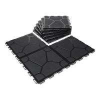 Černá plastová terasová dlažba FatraStep Stoneris - délka 30 cm, šířka 30 cm a výška 1,3 cm - 9 ks
