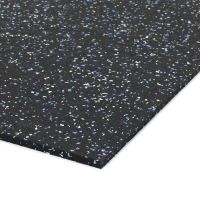 Černo-bílo-modrá gumová podlahová deska (puzzle - roh) FLOMA FitFlo SF1050 - délka 100 cm, šířka 100 cm, výška 0,8 cm
