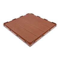 Hnědá plastová terasová dlažba FatraStep Lineris - délka 30 cm, šířka 30 cm, výška 1,3 cm - 9 ks