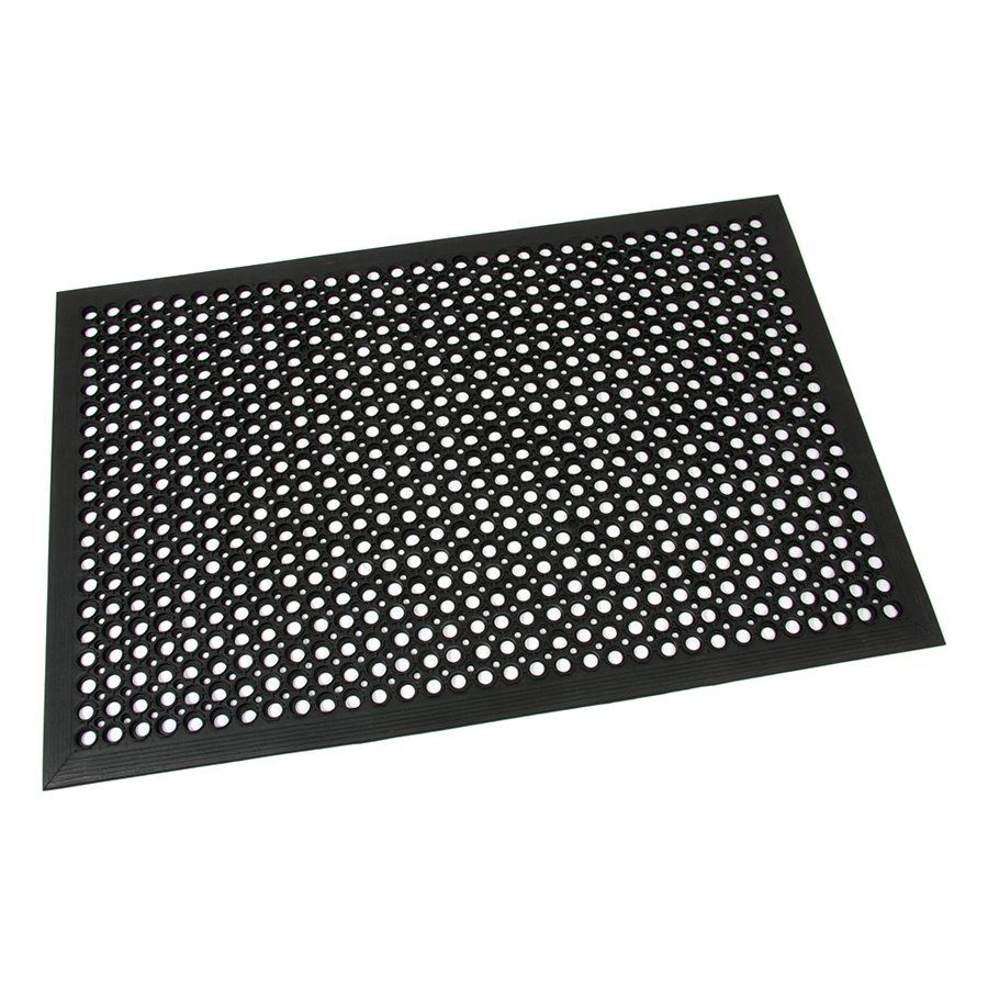 Gumová venkovní čisticí vstupní rohož s obvodovou hranou FLOMA Dirt Catcher - délka 80 cm, šířka 120 cm, výška 1,4 cm