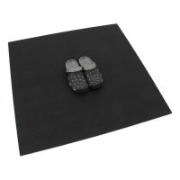 Černo-bílo-modro-šedá gumová modulová puzzle dlažba (roh) FLOMA Sandwich - délka 100 cm, šířka 100 cm, výška 1 cm