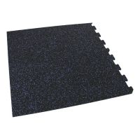 Černo-modrá gumová modulová puzzle dlažba (roh) FLOMA IceFlo SF1100 - délka 100 cm, šířka 100 cm, výška 1 cm
