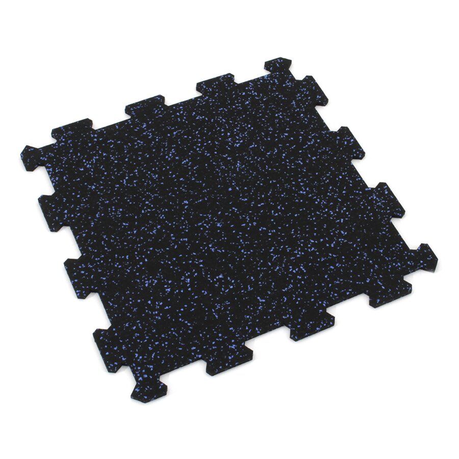 Černo-modrá gumová modulová puzzle dlažba (střed) FLOMA IceFlo SF1100 - délka 100 cm, šířka 100 cm, výška 1 cm